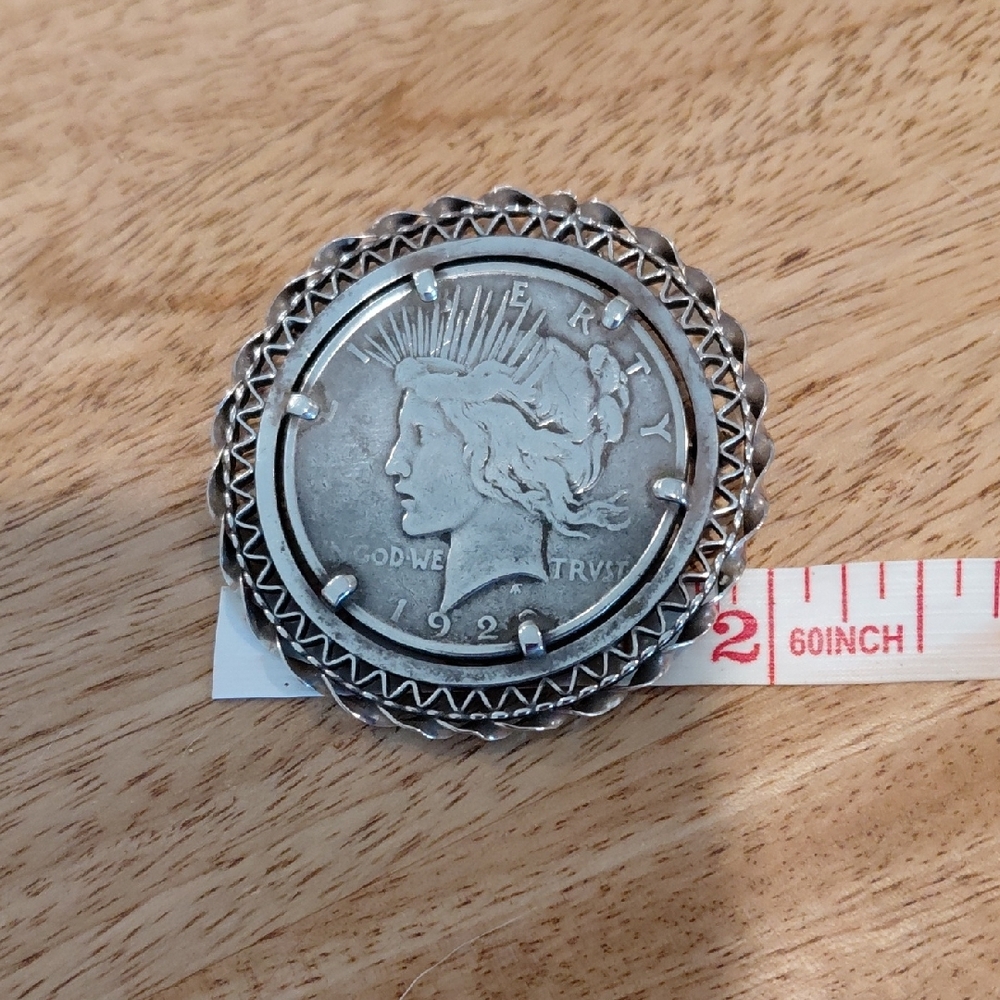 Vintage Coin-Style Silver-Tone Statement Ring - Picture 5 of 5